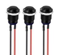 Gebildet 3pezzi Precablato IP65 Impermeabile Pulsante con Aggancio Autobloccante in lega di Alluminio Pulsante on off 12mm 2A 12V/24V/125V/250V CA (prevalenza alta)