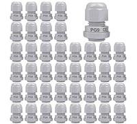 Gebildet 40 pezzi Connettori Pressacavi PG9, Connettori per Cavi IP68 Impermeabili Ø4-8mm, M16 x 1.5 Giunti Passacavi Regolabili per Casa, Giardino, Illuminazione Esterni (Bianco)