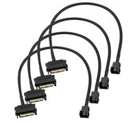 Gebildet 4pcs Cavo Adattatore di Alimentazione Ventola del case del PC SATA 3pin/4pin PWM 12V,cavo di Alimentazione Ventola di Raffreddamento del Computer SATA a 15pin da 3pin o 4pin(connettore PWM)