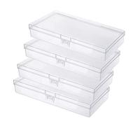 Gebildet 4pezzi Contenitori Rettangolari in Plastica Trasparente con Coperchio per Pillole, Erbe Aromatiche, Perline, Gioielli e Oggetti Artigianali