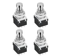 Gebildet 4Pezzi Pedale Effetti per Chitarra 3PDT Interruttore a Pedale 9Pin Latching Stomp Pulsante a Pedale per Alette a Saldare True Bypass