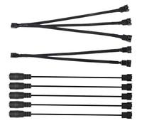 Gebildet 5 pezzi 5.5x2.1mm DC Plug a 3-Pin / 4-Pin PWM 5V USB Sleeved Fan Power Adapter Cable, Regolatore di velocità del vento della ventola, Cavo splitter PWM a 2 vie, Cavo splitter PWM a 3 vie