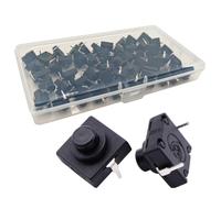 Gebildet 50Pezzi 12 * 12 Micro Mini Interruttore On/Off 1.5A 250V Interruttore a Pulsante Autobloccante per Torcia SMD Fai da Te Tipo KAN-13
