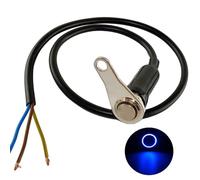 Gebildet 5A/12V Interruttore Moto universale a Scatto in acciaio Inossidabile LED blu Interruttore ON-OFF Manubrio Supporto Regolabile Interruttori Impermeabili Pulsante