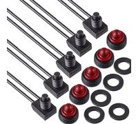 Gebildet 5pcs 0~250V/3Amp ACCESO/SPENTO Aggancio Impermeabile Interruttore con Fili Interruttore a Pulsante per Auto Moto(Cappuccio Impermeabile Rosso)