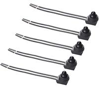 Gebildet 5pcs 0~250V/3Amp ACCESO/SPENTO Aggancio Impermeabile Interruttore con Fili Interruttore a Pulsante per Auto Moto(Nero)
