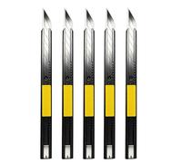 Gebildet 5pcs Lama Nera Alloggiamento Nero Coltello Multiuso, Destra e Sinistra Mano Acciaio Inossidabile Taglierino Bloccabile, Lame a Spezzare da 9mm,Coltello per Pellicole a 30 Gradi per Pellicole