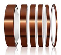 Gebildet 6 pezzi Polyimide Nastro Resistenti ad Alta Temperatura con Adesivo in Silicone, Kapton Nastro per Mascheratura, Saldatura, Schede di Sublimazione e Lsolamento (3/6/8/10/12/20 mm x 33m)