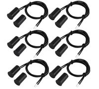 Gebildet 6pcs Nero Da Incasso Cablato Sicurezza Finestra Cancello Contatto Sensore Allarme Interruttore Reed Magnetico,Magnete Vicino-Collegamento Circuito Magnete Lontano-Interruzione Circuito