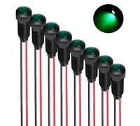 Gebildet 8pz Indicatore Guscio in plastica ignifuga LED Verde Lampada Pilota AC/DC 12-24V Dimensioni Foro di Montaggio (8mm)