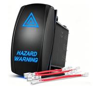 Gebildet Blu Hazard Warning Interruttore a Bilanciere Luce LED Acceso/Spento Laser a 5pin 20A/12V 10A/24V Set di Cavi Jumper per Camion Jeep