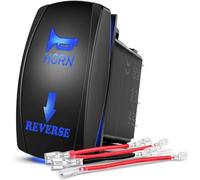 Gebildet Blu Horn Reverse Interruttore a Bilanciere Luce LED Acceso/Spento Laser a 5pin 20A/12V 10A/24V Set di Cavi Jumper per Camion Jeep