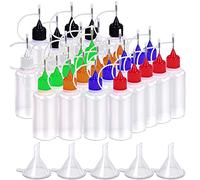 Gebildet Bottiglia di Applicatore di Precisione, 30pcs 10ml Bottiglie Traslucide e 30pcs Punte Colorate, Forniti con 5Mini Imbuto per Fai Da Te Quilling Artigianato, Pittura Acrilica