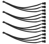 Gebildet Cavo Splitter per Ventola PWM a 4Pin, Adattatore Intrecciato con Guaina Cavo di Prolunga Alimentazione Ventola PC Computer Convertitore da 1 a 3, Custodia ATX Cavo Ventola di Raffreddamento