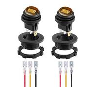 Gebildet Interruttore a Levetta LED Giallo Impermeabile con Guscio Rotondo 3Pin 12DC-20A/24VDC-10A per Auto Camion Interruttore a Bilanciere Acceso/Spento -2Pack