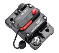 Gebildet Interruttore Automatico 12V-42VDC 250A per Motori Marini da Traina Barche ATV Alimentazione Manuale con Ripristino Manuale, Fusibile in Linea Impermeabile Inverter