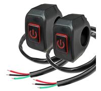Gebildet IP65 Impermeabili 22mm 7/8" Interruttori per Fari da Manubrio, Fari Fendinebbia Spot luci Interruttore da Manubrio, per Motociclette, bici Elettriche, Fuoristrada ATV (LED rosso)