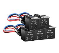 Gebildet JD1912 - Cablaggio per relè automobilistico, 12 V, 40 A, 4 poli, SPST cablaggi per auto, camion, furgone, moto, barca, 5 pezzi