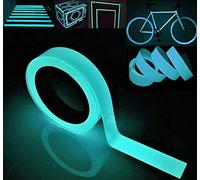 Gebildet Nastro autoadesivo che si illumina al buio, nastro adesivo luminoso azzurro cielo: impermeabile, rimovibile, durevole, indossabile, stabile, di sicurezza 32,8 piedi x 0,8 pollici (10 m*2 cm)