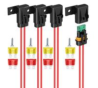 Gebildet Portafusibile In Linea, 4Pezzi IP67 Cablaggio Calibro Impermeabile 12AWG ATC/ATO 20A/30A/40A Portafusibile a Lama per Veicolo, Marina, Sistema di Alimentazione Bus per Impieghi Gravosi