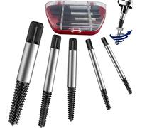 Gebildet Set di 5 Estrattori per Viti Danneggiate con Custodia, Guida per Punte da Trapano per Rimozione Bulloni Rotti da 1/8" a 3/4", in Acciaio Legato, Rimuovi Facilmente Viti Danneggiate Spelate