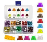 Gebildet Set di Basso Profilo Fusibili per Auto, 100 Pezzi 12V-24V Fusibili Miniature a Lama per Auto, Camion, SUV, Casa, Assortiti con 3A 5A 7,5A 10A 15A 20A 25A 30A 35A 40A + 1pc Estrattore Fusibile