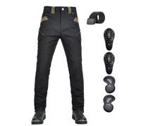 GEBIN Pantaloni Moto Uomo Cargo con Protezioni Ginocchia Removibili, Traspiranti con Tasche Multifunzione, Idrorepellenti per Città, Touring e Uso Quotidiano