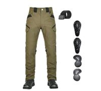 GEBIN Pantaloni Moto Uomo Cargo con Protezioni Removibili per Le Ginocchia | Tessuto traspirante e idrorepellente con tasche multifunzione, ideale per la guida in città, il touring e l’uso quotidiano