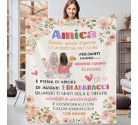 Gebiorty Coperta Amica Speciale, Regalo Migliore Amica Compleanno Idee per Natale, Flanella Coperta Originali e Utili 130x150cm