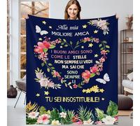 Gebiorty Coperta Amica Speciale, Regalo Migliore Amica Compleanno Idee per Natale, Flanella Coperta Originali e Utili 130x150cm