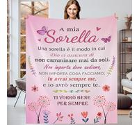 Gebiorty Coperta Regalo per Sorella, Idee Regalo Donna Compleanno Sorella Originale Speciale, Festa della Mamma Regalo per Amica Sorella, Flanella Coperta 150x200cm