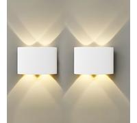 Gebiuhoo Applique da Parete Interno 2 confezioni da 8 W LED Applique LED IP66 2800-3200 K AAA luce per Camera da Letto Bianco Caldo Migliora l'aspetto della Tua Casa 8 x 11 x 4 cm