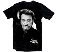 geboan Johnny Hallyday Star Homme Noir Mens T-Shirt Unsex XS-4XL Black