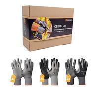Gebol GO Set di guanti da lavoro fai da te, taglia XXL (taglia 11), attrezzi da officina per progetti fai da te, riparazioni e montaggi, da uomo, 8 paia