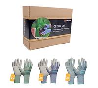Gebol GO - Set di guanti da lavoro Upcycled | Taglia XL (taglia 10) | Guanti RePET sostenibili in bottiglie di plastica riciclate con rivestimento in gomma naturale | per uomo | 6 paia