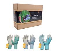 Gebol GO Set di guanti da lavoro Upcycled | Taglia XS (taglia 6) | Guanti RePET sostenibili in bottiglie di plastica riciclate con rivestimento in gomma naturale | Per donna | 6 paia