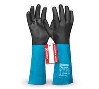 Gebol Grip Tech Plus (1 paio) - Guanti da lavoro con rivestimento in nitrile, resistenti agli oli e agli agenti chimici, per la pulizia del giardino, per lavori automobilistici, extra lunghi, per