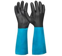 Gebol Grip Tech Plus - Guanti lunghi in gomma con protezione chimica, impermeabili in nitrile per la protezione da detergenti, acidi, grassi e olio, guanti da lavoro con presa sicura, taglia L,
