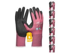 Gebol Master Flex Lady, 6 paia di guanti da lavoro da donna, con rivestimento in nitrile con presa forte, dermatologicamente testati, ideali per lavori di precisione, taglia XS (misura 6), rosa