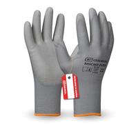 Gebol Micro Flex, guanti da lavoro per sensazioni necessarie, guanti protettivi da uomo, taglia XXL (Gr 11), grigio, 1 paio