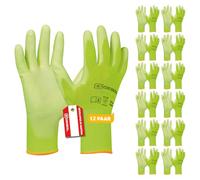 Gebol Micro Flex - Guanti da lavoro per una sensazione di delicatezza necessaria, guanti protettivi da uomo, taglia L (Gr 9), confezione multipla da 12 paia