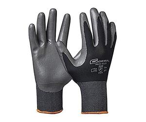 Gebol Midi Flex | Guanti da lavoro con rivestimento in nitrile resistente contro acqua, olio e grasso | Guanti in nitrile per officina e giardino | Per uomo e donna | Taglia M (Gr 8) | Nero | 1 paio
