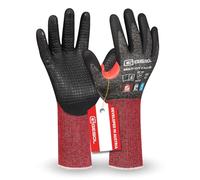 Gebol Multi Cut F Plus Long | Taglia 3XL (Gr 12) | Guanti antitaglio con polsino extra lungo | Guanti protettivi con gommini | Guanti da lavoro capaci al tatto | Lavabile | Sostenibile | Uomo | 1 paio