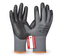Gebol Multi Flex Eco | Guanti da lavoro con gommini | Guanti in nitrile per una presa sicura | Per uomo | Taglia XXL (Gr 11) | Grigio | 1 paio