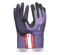 Gebol Multi Flex Lady | Guanti da lavoro con rivestimento in nitrile e gommini | Guanti in nitrile dermatologicamente testati | Guanti da giardinaggio con grip per donna | Taglia M (Gr 8) | Lilla | 1