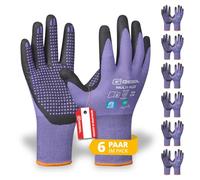 Gebol Multi Flex Lady | Guanti da lavoro con rivestimento in nitrile e gommini | Guanti in nitrile dermatologicamente testati | Guanti da giardinaggio con grip per donna | Taglia M (Gr 8) | Lilla | 6