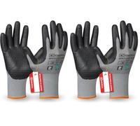 Gebol Multi Flex Touch | Guanti da lavoro per touch screen | Guanti in nitrile con gommini per uomo | Taglia XL (Gr 10) | Grigio | 1 paio (Confezione da 2)