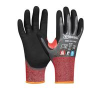 Gebol Wet Cut F Plus | Guanti antitaglio con rivestimento in nitrile impermeabile | Guanti protettivi | Guanti da lavoro capaci al tatto | lavabili | sostenibili | Donna e uomo | Taglia L | 1 paio