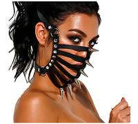 GEBONE Punk Mask Donne Sexy Cosplay PU Pelle Rivetto Mezza Maschera Viso Maschera Occhio MK-06