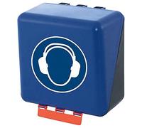 GEBRA Secu-Midi - Scatola portaoggetti, 236 x 225 x 125 mm, protezione dell'udito, con marchio di offerta, in plastica ABS blu